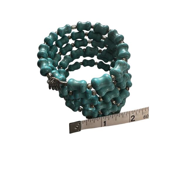 Faux Turquoise Wrap Bracelet - Picture 6 of 8